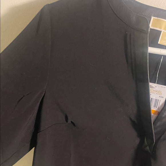 Michael Kors Black Blouse with Leather Trim - Picture 8 of 10